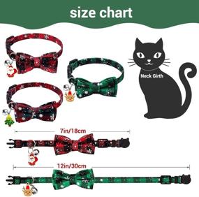 img 2 attached to 🎄 12312 GRACCEE 3Pack Christmas Cat Collars: Festive Breakaway Collars with Bow Tie, Bell & Snowflake Plaid Design - Adjustable and Safe for your Puppy and Kittens