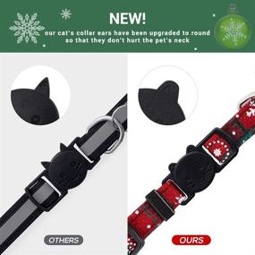 img 1 attached to 🎄 12312 GRACCEE 3Pack Christmas Cat Collars: Festive Breakaway Collars with Bow Tie, Bell & Snowflake Plaid Design - Adjustable and Safe for your Puppy and Kittens