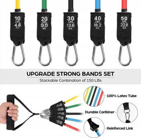 img 3 attached to Odoland 21Pcs Resistance Bands Set, Exercise Loop Bands With Door Anchor, Handles, Core Sliders, Ankle Straps, Massage Ball And Sport Towel For Resistance Training, Physical Therapy, Home Workouts