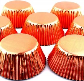 img 3 attached to Valentine'S Day Baking Cupcake Liners: Eoonfirst Rose Gold Foil Metallic Muffin Paper Cups, 198 Pack