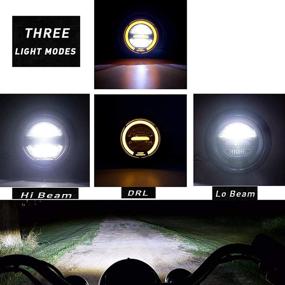 img 2 attached to 🏍️ Enhance Your Motorcycle With the 5.75 Inch Round LED Headlight Featuring a White Halo, Distance Light, and Refit Assembly - Ideal for High Low Beam and Universal Fit (Yellow Light)