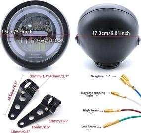 img 1 attached to 🏍️ Enhance Your Motorcycle With the 5.75 Inch Round LED Headlight Featuring a White Halo, Distance Light, and Refit Assembly - Ideal for High Low Beam and Universal Fit (Yellow Light)