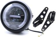 🏍️ enhance your motorcycle with the 5.75 inch round led headlight featuring a white halo, distance light, and refit assembly - ideal for high low beam and universal fit (yellow light) логотип