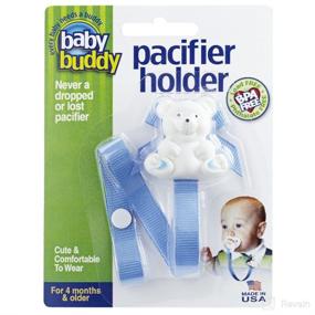 img 4 attached to 🧸 Bear Pacifier Holder Clip - Stylish Baby Buddy - Easily Attaches to Baby's Shirt, Secures Paci, Teether, Toy - Ideal for 4+ Month Old Babies - Gender-Neutral Pacifier Clip for Boys & Girls, Blue, 1 Count