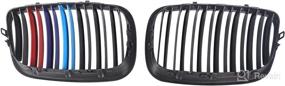 img 2 attached to BILLDIO Grill Gloss Black M Color Compatible With 2007-2014 BMW X5 E70 X6 E71 Front Kidney Grille ABS With Double Slats