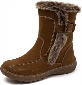 img 4 attached to Warm Fur-Lined Women'S Snow Boots - Ankle Height, Perfect For Outdoor Winter Activities