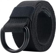 durable canvas web belt with double d ring buckle for men and women: 1 1/2" wide logo
