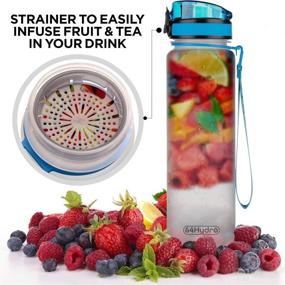 img 1 attached to Stay Hydrated and Motivated: 64HYDRO 32oz 1Liter 💧 Fitness Water Bottle with Time Marker & Removable Strainer