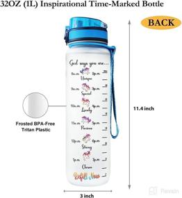 img 2 attached to Stay Hydrated and Motivated: 64HYDRO 32oz 1Liter 💧 Fitness Water Bottle with Time Marker & Removable Strainer