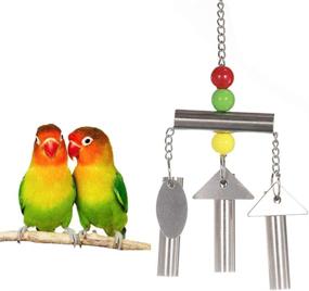 img 3 attached to 🔔 Keersi Stainless Steel Bells Toy: Sweet Sound for Bird Parrot Macaw African Greys Amazon Eclectus Cockatoo Budgie Parakeet Cockatiels Conure Lovebird Finch Canary Cage