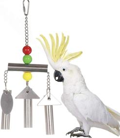 img 4 attached to 🔔 Keersi Stainless Steel Bells Toy: Sweet Sound for Bird Parrot Macaw African Greys Amazon Eclectus Cockatoo Budgie Parakeet Cockatiels Conure Lovebird Finch Canary Cage