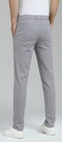 img 1 attached to Stylish And Comfortable Plaid&Plain Men'S Skinny Stretchy Khaki Pants - Colored Slim Fit Slacks For The Fashionable Man