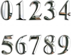 img 4 attached to Самоклеящиеся номера для почтового ящика HopeWan, 2 дюйма, наклейки-цифры для квартиры, дома, офиса, комнаты, набор из 10 штук. (2" 10 штук (0-9), серебряные)