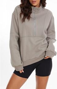 img 1 attached to MISSACTIVER Oversized Women'S Sweatshirt With 1/4 Zipper, Long Sleeves, Drop Shoulders, And Pockets - Stylish Pullover Jacket Tops