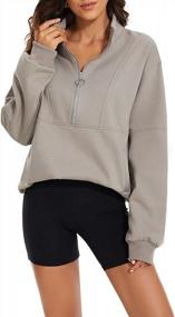 img 3 attached to MISSACTIVER Oversized Women'S Sweatshirt With 1/4 Zipper, Long Sleeves, Drop Shoulders, And Pockets - Stylish Pullover Jacket Tops