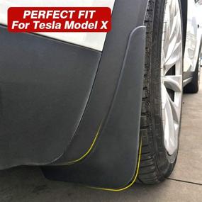 img 1 attached to Custom Fit Mud Flaps for Tesla Model X 2016-2021 - Splash Guards & ABS Mudflap Molded Front/Rear Fender Covers | Enhanced Automotive Accessories