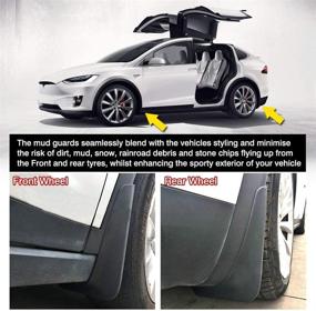img 2 attached to Custom Fit Mud Flaps for Tesla Model X 2016-2021 - Splash Guards & ABS Mudflap Molded Front/Rear Fender Covers | Enhanced Automotive Accessories