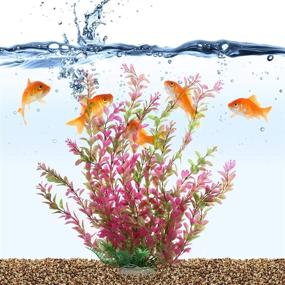 img 3 attached to 🐠 Rhodo Red 18-Inch Plastic Water Plant Aquarium Fish Tank Ornament