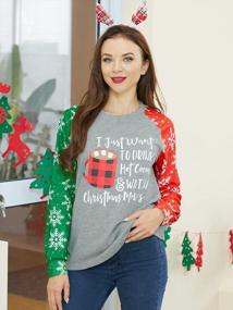 img 3 attached to Cute Christmas Coffee T-Shirt For Women - Funny Graphic Tee For Movie Nights - Crewneck Short/Long Sleeve Top With Cocoa Theme