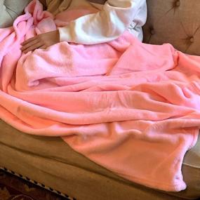 img 3 attached to Stay Warm and Cozy with Threadart's Super Soft Ultra Plush Fleece Throw Blankets in Light Pink