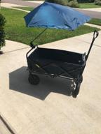 img 1 attached to Mac Sports Folding Outdoor Garden Utility Wagon Cart 150 Lb Capacity Steel Frame Table Cup Holders Navy review by Chris Vargas