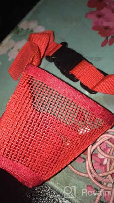 img 1 attached to Breathable Nylon Mesh Dog Muzzle With Adjustable Straps - Quick Fit Pet Mouth Cover To Stop Biting, Screaming & Accidental Eating (XXL, Pink) By YAODHAOD review by Reginald Truitt