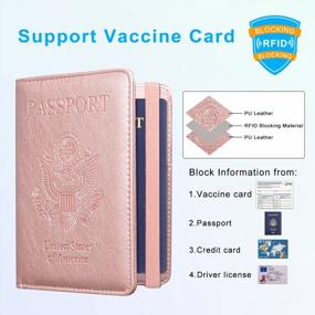img 2 attached to Rose Gold ACdream Passport & Vaccine Card Holder - RFID Blocking Travel Documents Organizer Protector