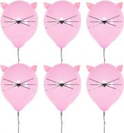 celebrate your cat's birthday in style with suppromo's diy cat balloons - 6 pack of large pink 12 inch latex kitty balloons - perfect cat theme party decorations supplies logo