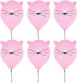 img 4 attached to Celebrate Your Cat'S Birthday In Style With Suppromo'S DIY Cat Balloons - 6 Pack Of Large Pink 12 Inch Latex Kitty Balloons - Perfect Cat Theme Party Decorations Supplies