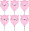 celebrate your cat's birthday in style with suppromo's diy cat balloons - 6 pack of large pink 12 inch latex kitty balloons - perfect cat theme party decorations supplies logo