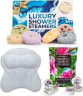luxuriate in blissful bath with zentyme's 12-pack bath pillow & eucalyptus shower steamers - gift yourself 6-pack relaxation set! logo