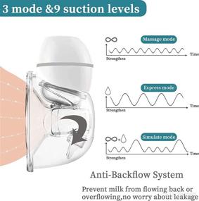 img 3 attached to 🤱 Беспроводная электрическая носимая молокоотсос с 3 режимами и 9 уровнями - Портативный молокоотсос Aidmom с сенсорным HD-дисплеем и четырьмя размерами воронок.