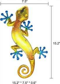 img 1 attached to 2-Piece Metal Gecko Outdoor Wall Decor - 15.2 Inches, Garden Art Hanging Glass Decoration For Patio Or Fence