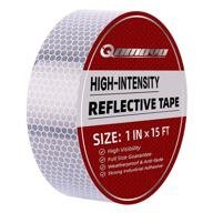 🚗 high visibility self-adhesive reflective tape for vehicles, bikes, clothes, helmets, and mailboxes - silver white, 1-inch x 15 feet logo