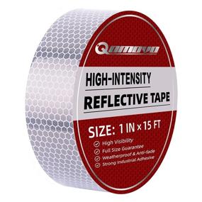img 4 attached to 🚗 High Visibility Self-Adhesive Reflective Tape for Vehicles, Bikes, Clothes, Helmets, and Mailboxes - Silver White, 1-inch x 15 feet