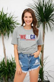 img 2 attached to Women'S Patriotic T-Shirt: Short Sleeve American Flag Tee For 4Th Of July Celebrations And More