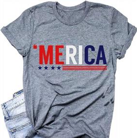 img 4 attached to Women'S Patriotic T-Shirt: Short Sleeve American Flag Tee For 4Th Of July Celebrations And More