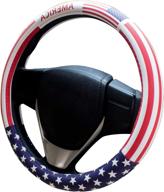 handmade american flag microfiber leather steering wheel cover 15 inch - fashionable & durable anti-slip car accessory for women, top girl car accessory (leather) логотип