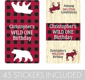 img 2 attached to Buffalo Plaid Lumberjack Mini Candy Bar Labels - 45 Personalized Stickers