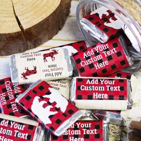 img 3 attached to Buffalo Plaid Lumberjack Mini Candy Bar Labels - 45 Personalized Stickers