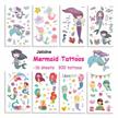 300 waterproof mermaid scale temporary tattoos - 16 sheets pack, perfect birthday party favors for kids under the sea/mermaid theme! logo