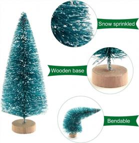 img 2 attached to 24Pcs KUUQA Mini Sisal Trees: рождественские украшения для настольных моделей и снежные украшения Diorama