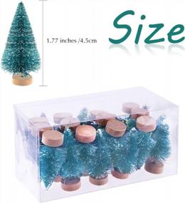 img 3 attached to 24Pcs KUUQA Mini Sisal Trees: рождественские украшения для настольных моделей и снежные украшения Diorama