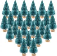 24pcs kuuqa mini sisal trees: christmas decorations for tabletop models & diorama snow ornaments logo