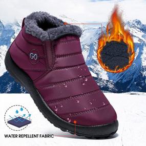 img 2 attached to Women'S Winter Snow Boots: DUOYANGJIASHA Warm, Waterproof & Comfortable Slip Ons With Fur Lining.