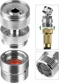 img 4 attached to Swivel Faucet To Hose Adapter With Aerator, Sink Hose Attachment For Faucet To Garden Hose 3/4 Inches, 15/16 Male Thread Or 55/64-27UNS Female Thread To Faucet, Solid Brass, Chrome