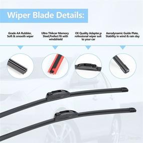 img 2 attached to 🌬️ Premium 24X18 Inch Windshield Wiper Blades for All-Season Use - Clear, Durable and Quiet Wipers