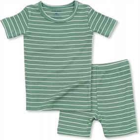 img 4 attached to Пижамный комплект Snug Fit в полоску для маленьких мальчиков и девочек - AVAUMA Ребристая одежда для сна для удобной повседневной носки