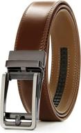 👔 top-rated leather dress belt with automatic buckle - ideal men's accessory logo