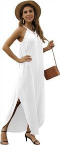 img 2 attached to GRECERELLE Women'S Loose Casual Sundress Halter Sleeveless Long Dress Side Slit Maxi Dresses